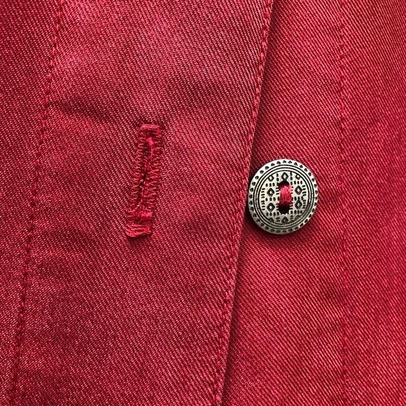๐HP๐ HSZ STUDIO WOMAN Tencel Maxi Skirt Set + Jacket 2 Pc Red Vintage 2X - Picture 10 of 13